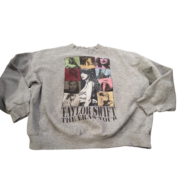 Taylor Swift Tops - Taylor Swift The Eras Tour Graphic Sweatshirt Grey Crewneck large